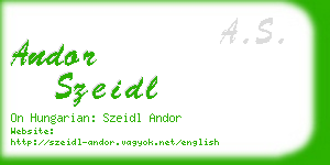 andor szeidl business card